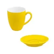 24x Coffee Mug & Saucer Maize Yellow 400mL Bevande Tea Mugs Hot Chocolate Cups