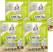 Deo Toilet Softwood Deodorizing and Antibacterial Chips, 3.6 gal (16 L) (4 L x 4 Bags), Cat Sand, System Toilet for Cats, Bulk Purchase