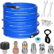 50FT Pressure Washer Sewer Jetter Kit, 5800 PSI Water Jet Drain Cleaner Hose