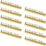 Mollytek 10 Sets Price Display Cubes Blocks Numbers Glod Metal Price Tag for Jewelry Price Display Counter Stand Adjustable Assembly Mini Dollar Price Display Signs for Retail Shop (Golden)