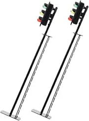Gogogmee 2pcs Model Train Signal Light Signal Lamp Model Micro Landscape Light Decor Model Traffic Signal Model Railroad Traffic Lights Miniature Traffic Signals Signal Light Black