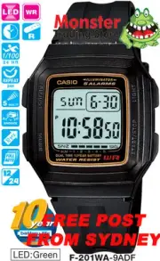 CASIO WATCH F201 F201WA F-201WA-9AD F91 F-91 ALARM 12-MONTH WARANTY