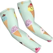 [FSCEV] Ice Cream Cones Sun Protection Arm Sleeves Outdoor Essentials Cooling Compression Golf Hiking Cycling