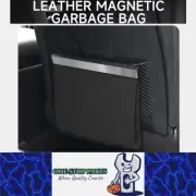LED Magnetic Car Trash Bag PU Leather Waterproof Seat Hanging Car Garbage Can