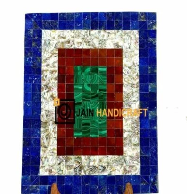 18'' Marble table Top coffee center inlay green malachite pietra Dura Decor k1