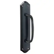 Offset Pull Handle w/Backplate, Antique Copper