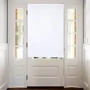 sourcing map Blackout Door Curtains, French Side Door Window Curtain for Privacy, Glass Patio Front Doors Sidelight Tie Up Shade, White, 26" x 49", 1 Panel
