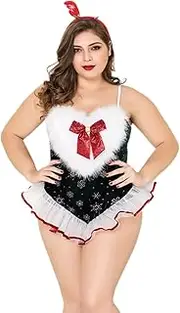 [JINZIJINYU] Women Babydoll Lingerie Fat Mm Christmas Clothes Plus Size Sexy Uniform Christmas Clothes