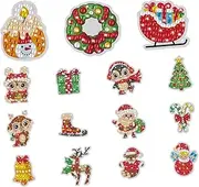 FOYTOKI DIY Kit for Boys and Girls Decorative Diamond Picture Rhinestones 15pcs Set Xmas DIY Boys and Girls Accessories Interesting Craft Kit