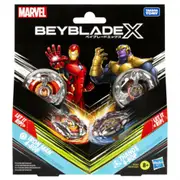 Beyblade X Marvel Collab: Iron Man 4-80B vs. Thanos 4-60B Dual Pack