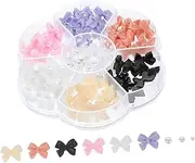 CANIGHT DIY Nail Charms Pearl Bow Decorations for Women Nail Gems for Manicure Art for Weddings Parties and Special Occasions
