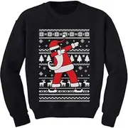 [Tstars] Dabbing Santa Funny Ugly Christmas Party Youth Kids Sweatshirt Small Black