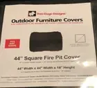 Firepit Square Fire Pit Table Top Cover Color Black Outdoor Covers 44 in NEW