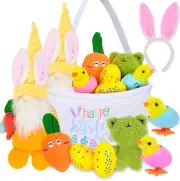 9 Pcs Baby My First Easter Basket, Pre-Made Easter Basket Stuffers Toys for East