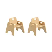 Jooyes Kids Stackable Wooden Toddler Chair H25cm - 2 Pack - oak | 45cm | Kids Chair