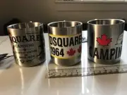 3 Dsquared Camping Cup 220ml Stainless Steel NWT