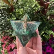 Green Aventurine Metal Resin Orgone Crystal Merkaba Star Tetrahedron Rock Gems