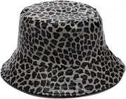[MJIYSGS] Animal Print Bucket Hat Novelty Pattern Sun Hats Reversible Packable Fishing Cap for Women, Men Brown