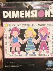 Dimensions Friendship Reminder Friends Stamped Cross Stitch Kit 6859 Sealed