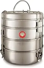 Indian-Tiffin Large Family Size 4 Tier, with bowls, spoons & trays