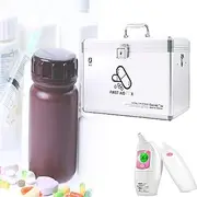 Lockable First Aid Box Security Lock Medicine Storage Box with Portable Handle,16in