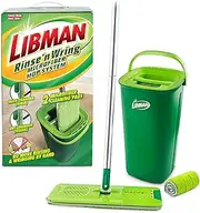 [Libman] Rinse 'n Wring Mop and Bucket System | Microfiber Floor Mop | Hardwood Floor Cleaner | Wet & Dry Mop | Clean & Dirty Water Chambers | Power Blades | 2 Total Microfiber Pads,Green