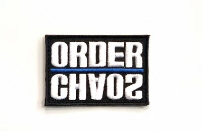 Thin Blue Line Order Chaos Morale Patch Police Law Enforcement Hook And Loop