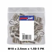 Powercoil 3520-18.00X1.5DP - Thread Inserts M18 x 2.5mm x 1.5D 5 Pack