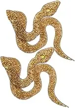 GARIOUANS 2pcs Snake Shaped Rhinestone Applique Trim Patches for DIY Clothing Bags Shoes and Accessories Durable and Stylish Fashion Embellishments