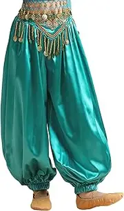 [iEFiEL] Children Belly Dance Costume Indian Dancing Clothes Girls Harem Pants Festival Dancewear for Theme Party