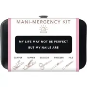 Trim Black Pink Nail Mani Emergency Grooming Kit Clippers Scissor Tweezer File