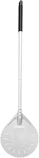 Pizza Oven Peel, 9-Inch Alloy Perforated Pizza Peel, Bread Turner for Kitchen Extended Handle Lightweight Shovel for Dough