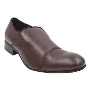 Adolfo Men S/Police-1 Slip On Cap Toe Loafers Size US 10 Brown Faux Leather