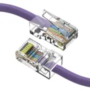 0.5FT Cat5e RJ45 Ethernet LAN Network UTP Non-Booted Patch Cable Copper Purple