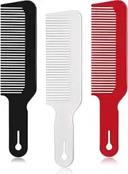 3 Pack Barber Combs Clipper Comb Flat Top Clipper Comb Hair Cutting Combs Great for Clipper-cuts and Flattops (Black, White, Red)