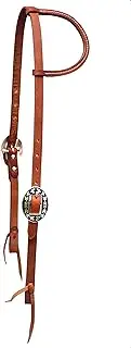 BLACK HOOF Handcrafted Harness One Ear Headstall with Engraved Steel Designer Buckle