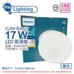 PHILIPS飛利浦 LED 若欣 MOIRE 新版 CL200 17W 2700K 黃光 全電壓 吸頂燈_PH431027