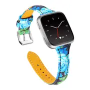 For Fitbit Versa Lite Leather Strap Smart Watch Strap Versa Printed Leather Strap
