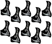 DRESSOOS 10pcs Acoustic Guitar Pickguards Durable Plastic Folk Guitar Protection Plates with Patterns Easy to Use present