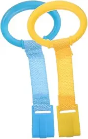 GLSTOY Toddler Bed Stand-up Rings Baby Walking Exercise Assistant Crib Pull Tabs for Baby Activities