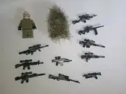 Ghillie Suit Block Bricks Blox Army Man With Accessories