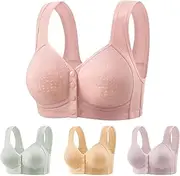 [Generic] Cotton Sports Bras Cup Front Mother Underwear Summer Gathering Back Without Ring Adjustment Large Size Bra T Back Sports Bras for Women