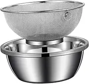 Cabilock 1 Set Stainless Steel Mesh Colander Strainer Basket Drainer Fine Mesh Strainer Vegetable Washing Basket
