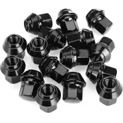 16pcs WHEEL NUTS - FOR FORD FIESTA BLACK ALLOY MK4 MK5 MK6 MK7 MK8 (M12x1.5)