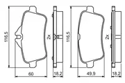 Bosch Rear Brake Pads for Mercedes-Benz Gle 250 D 166 2.1L OM 651.960 2015