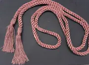 Light Rose Chair Tie 71" cord with tassels lot of 2 Conso S21 curtain tieback
