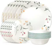 Corelle Vitrelle 18 Piece Glass Dinnerware Sets, Service for 6, Triple Layer Chi