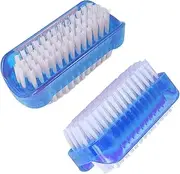 1 Pc Blue Cleaning Nail Brush Fingernail Scrub Brush Two Sided Hand Scrubbing Brushes Soft Nails Toes Scrubber for Men Women Acrylic Nail Brush