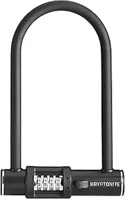 Kryptonite Combo Bike U-Lock Standard, Anti-Theft Security Bicycle Lock, 12mm Steel Shackle, 4-Digit Resettable Combination U Lock for Scooter Road Mountain Bikes