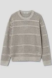 Mesh Stripes Knit Beige